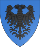 D'azur à l'aigle Bicéphal de sable