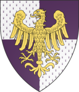 Écartelé d'hermine pourpre et de pourpre à l'aigle d'Or